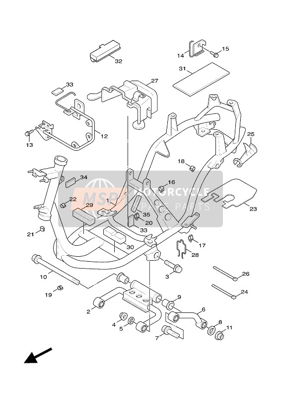 5MLF14810000, Schraube, Motoraufhangung 1, Yamaha, 0